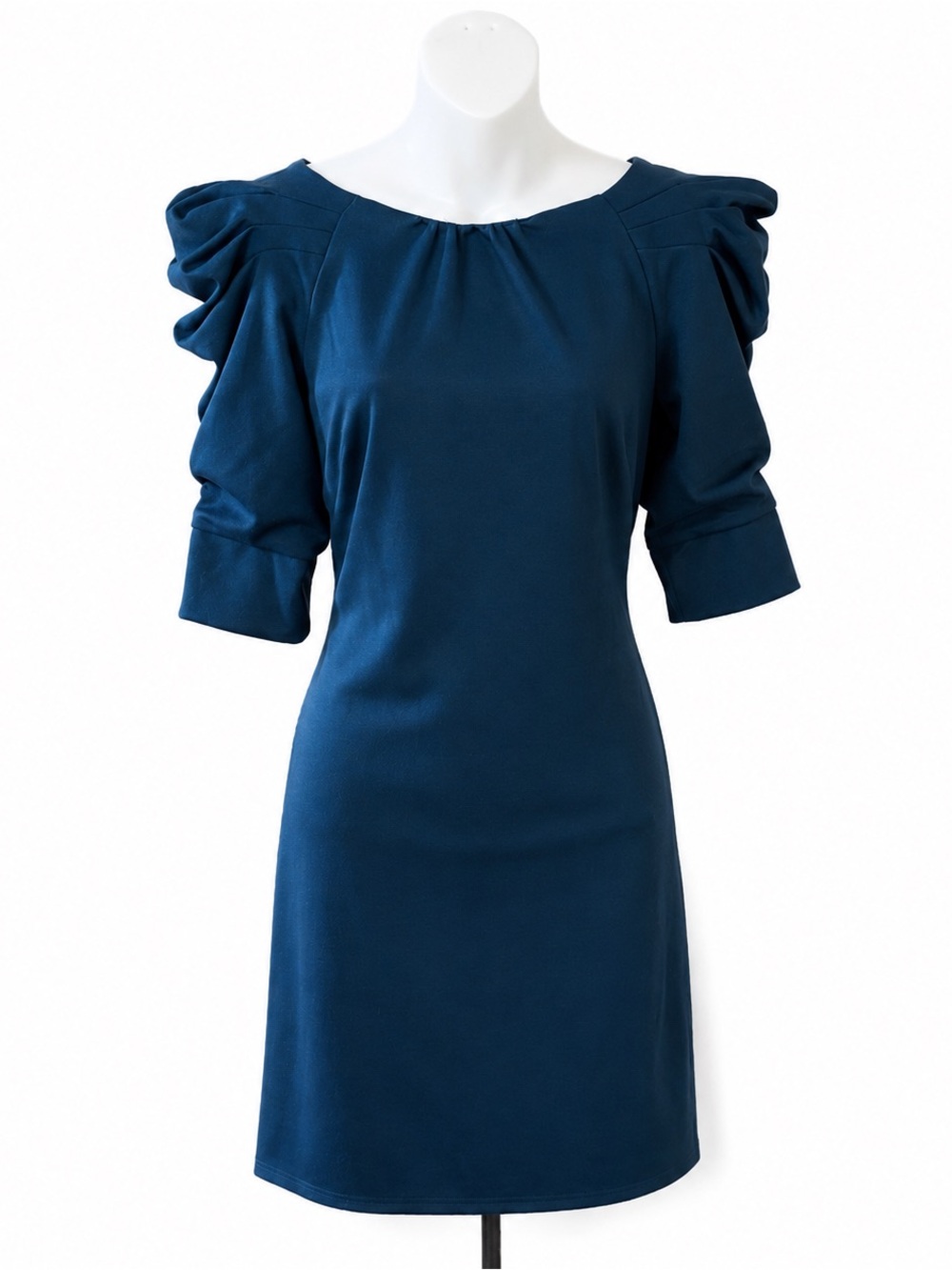 Jessica Simpson Teal Ruched Sleeve Sheath Dress Size 4